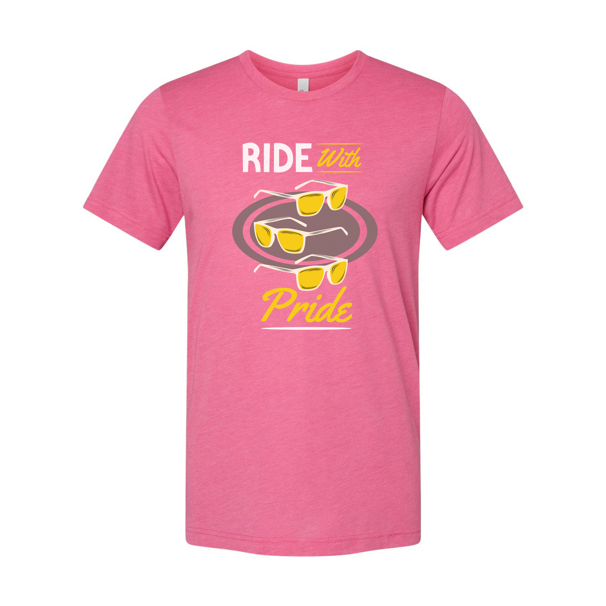 Ride With Pride Skateboard Graphic Unisex T Shirt Featuring Sunglasses Motif Casual Everyday Wear