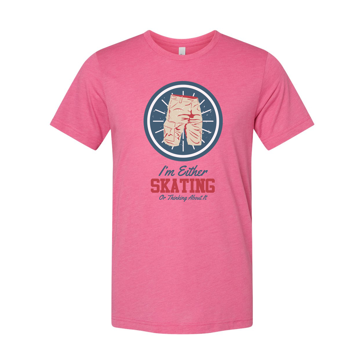 Unisex Skateboarding T Shirt With Circular Shorts Icon And Quote