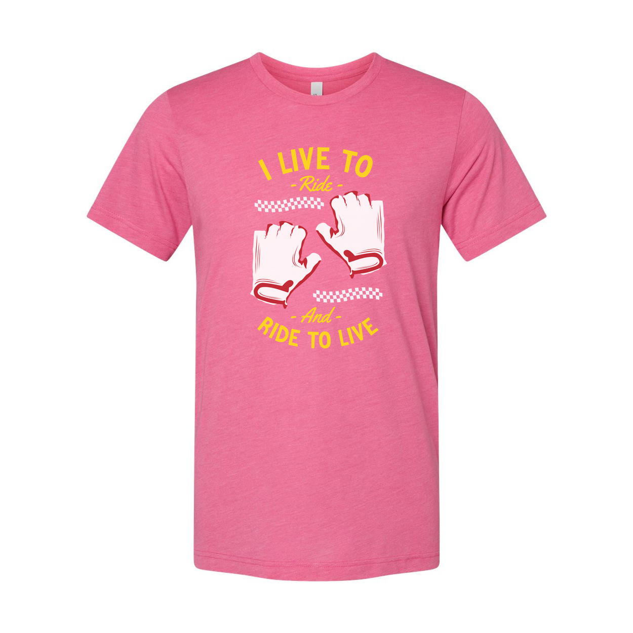 Unisex Skateboarding T Shirt With Ride To Live Graphic Gloves Design For Casual Wear