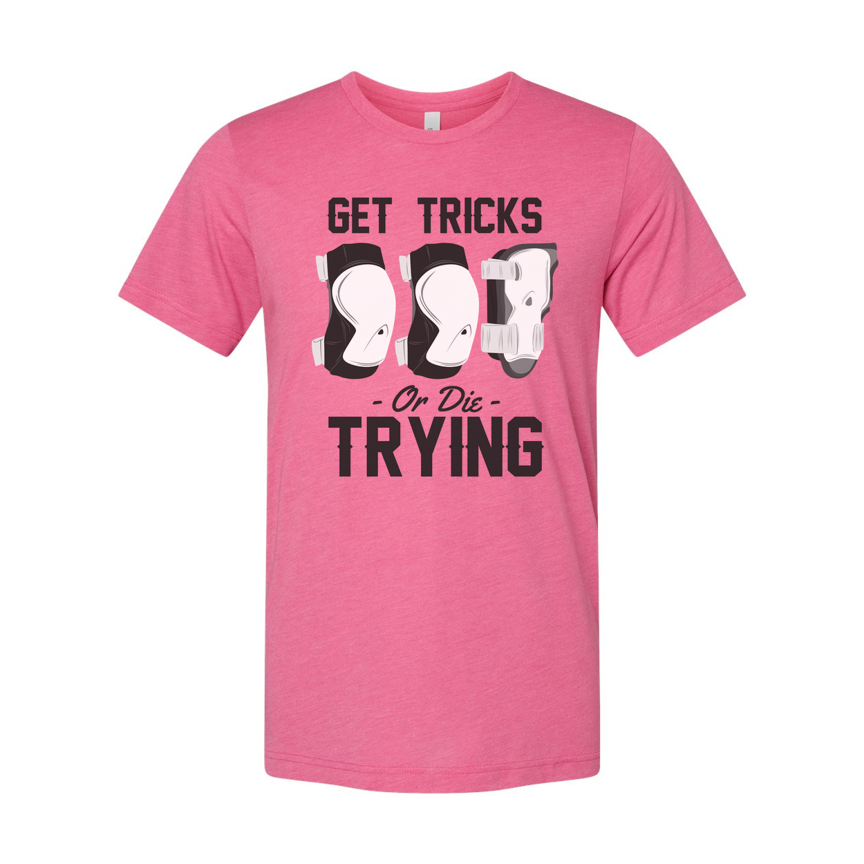 Unisex Skateboarding T Shirt With Get Tricks Or Die Trying Graphic Print For Fans