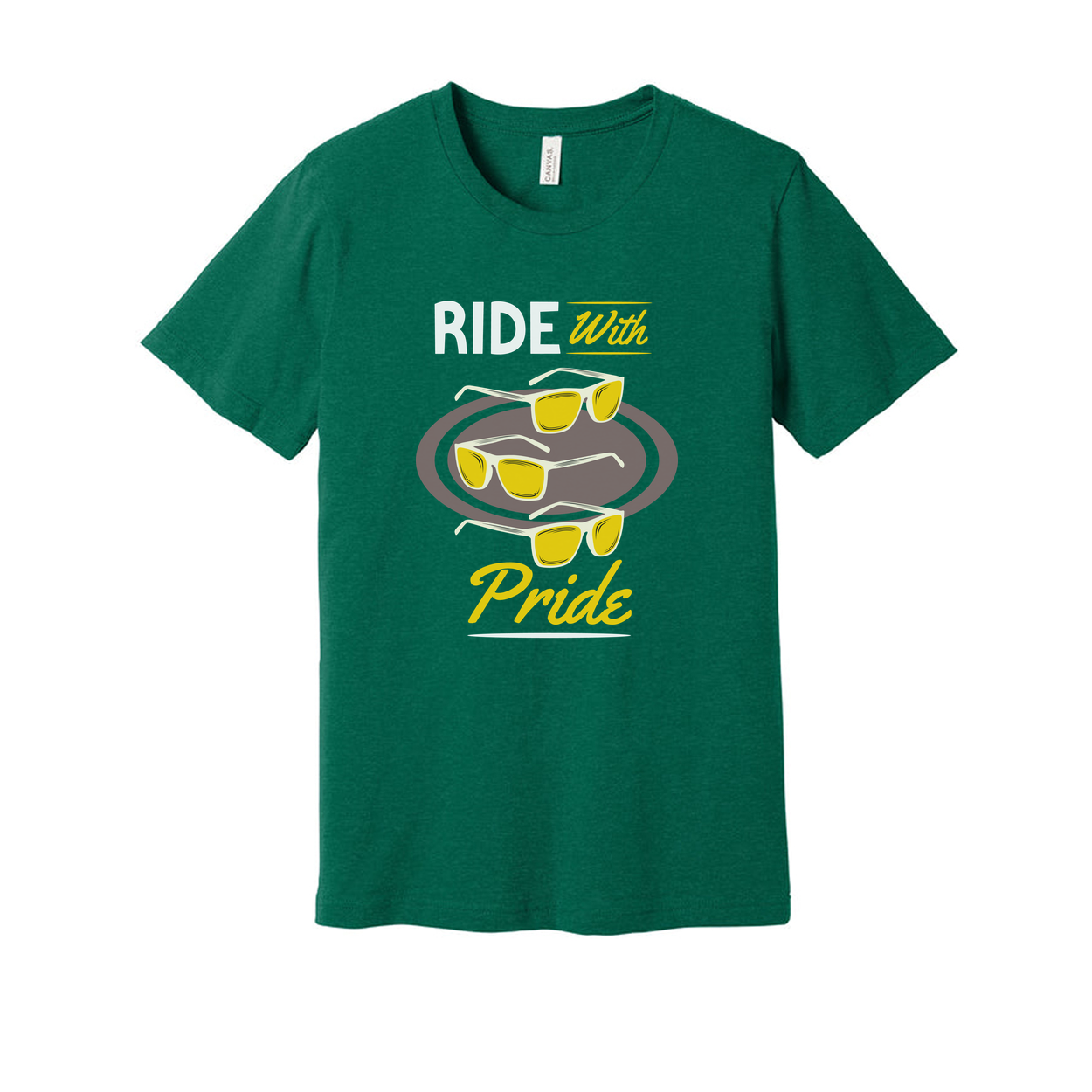Ride With Pride Skateboard Graphic Unisex T Shirt Featuring Sunglasses Motif Casual Everyday Wear