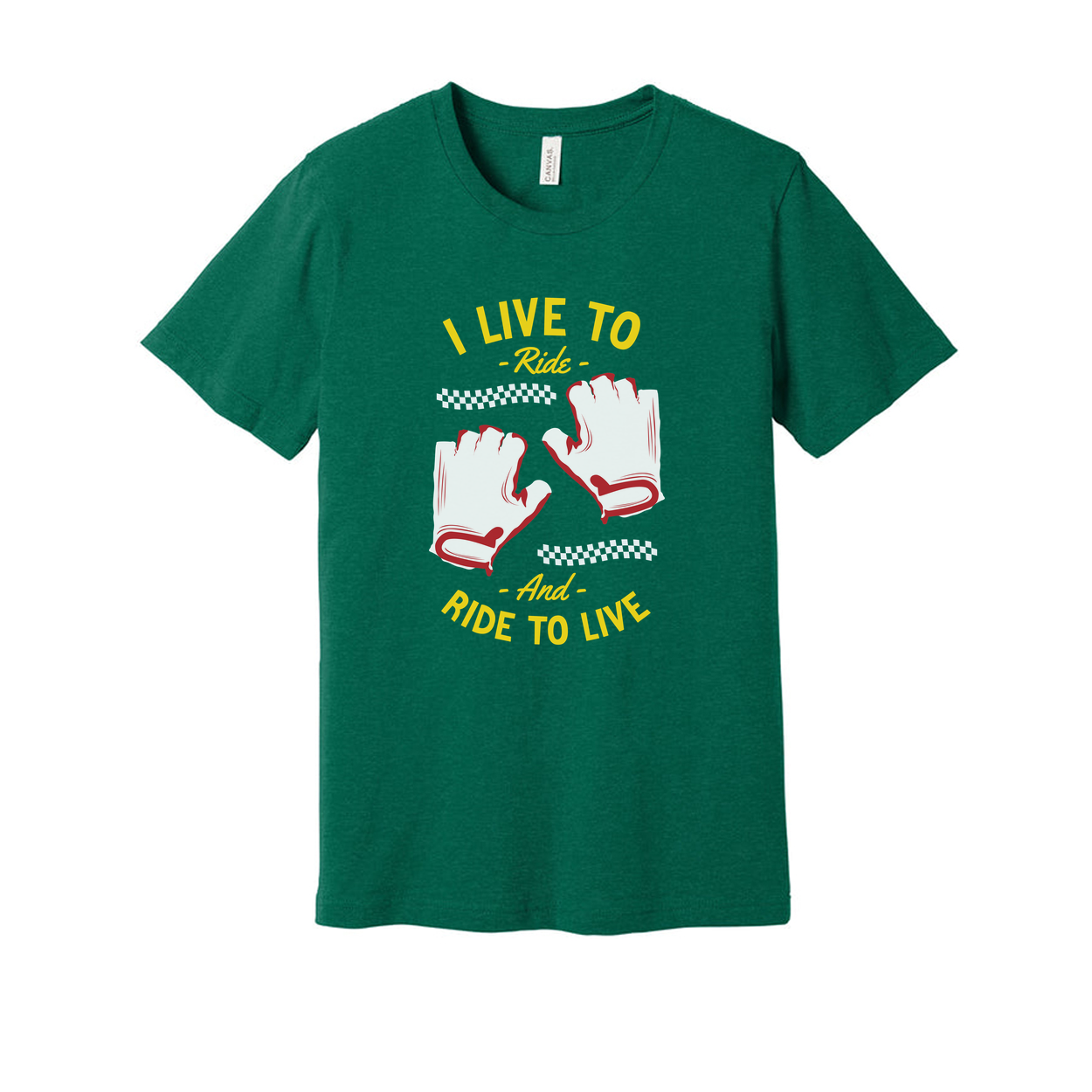 Unisex Skateboarding T Shirt With Ride To Live Graphic Gloves Design For Casual Wear