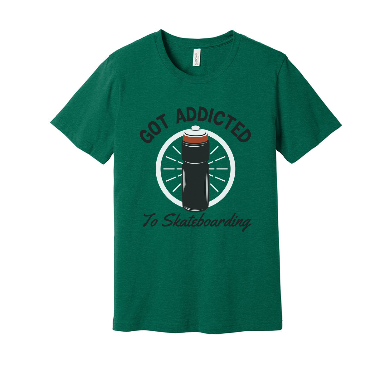 Unisex Skateboarding Graphic T Shirt With Got Addicted To Skateboarding Design For Fans