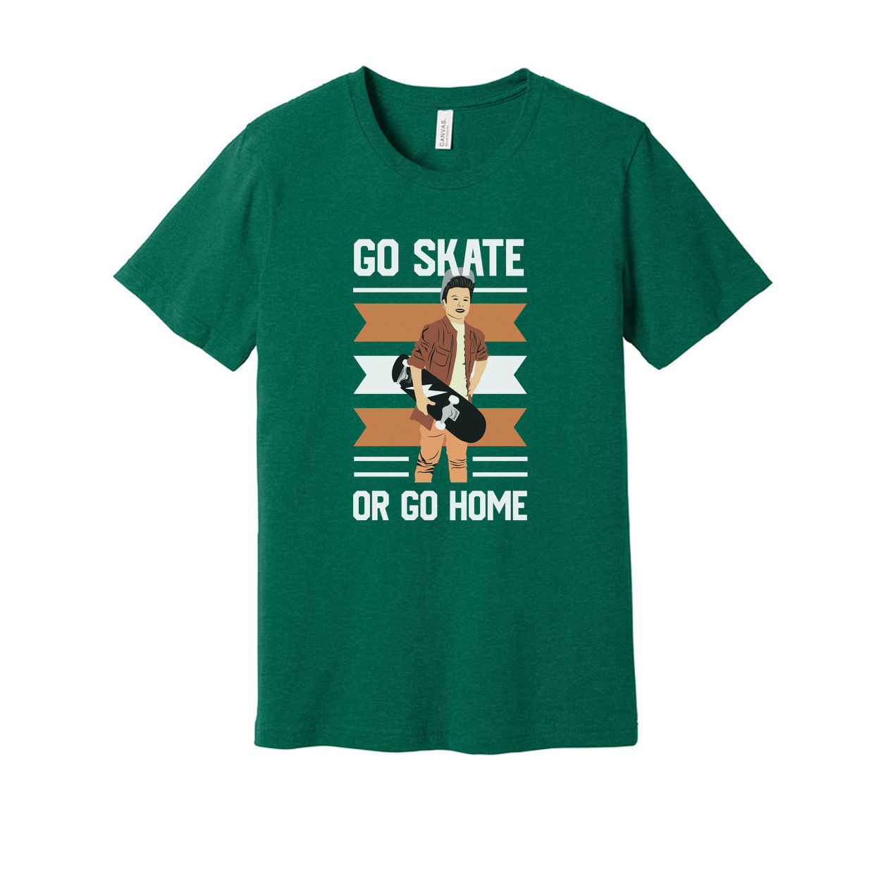 Go Skate Or Go Home Unisex Graphic T Shirt Featuring Skater Illustration For Streetwear Fans