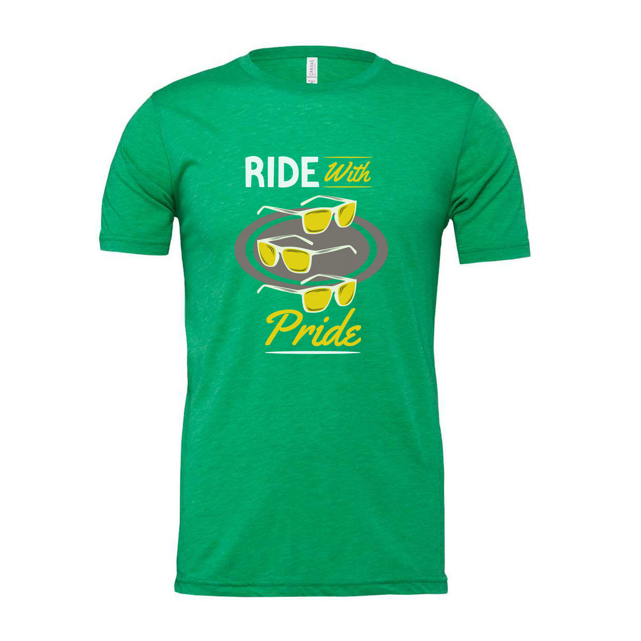Ride With Pride Skateboard Graphic Unisex T Shirt Featuring Sunglasses Motif Casual Everyday Wear