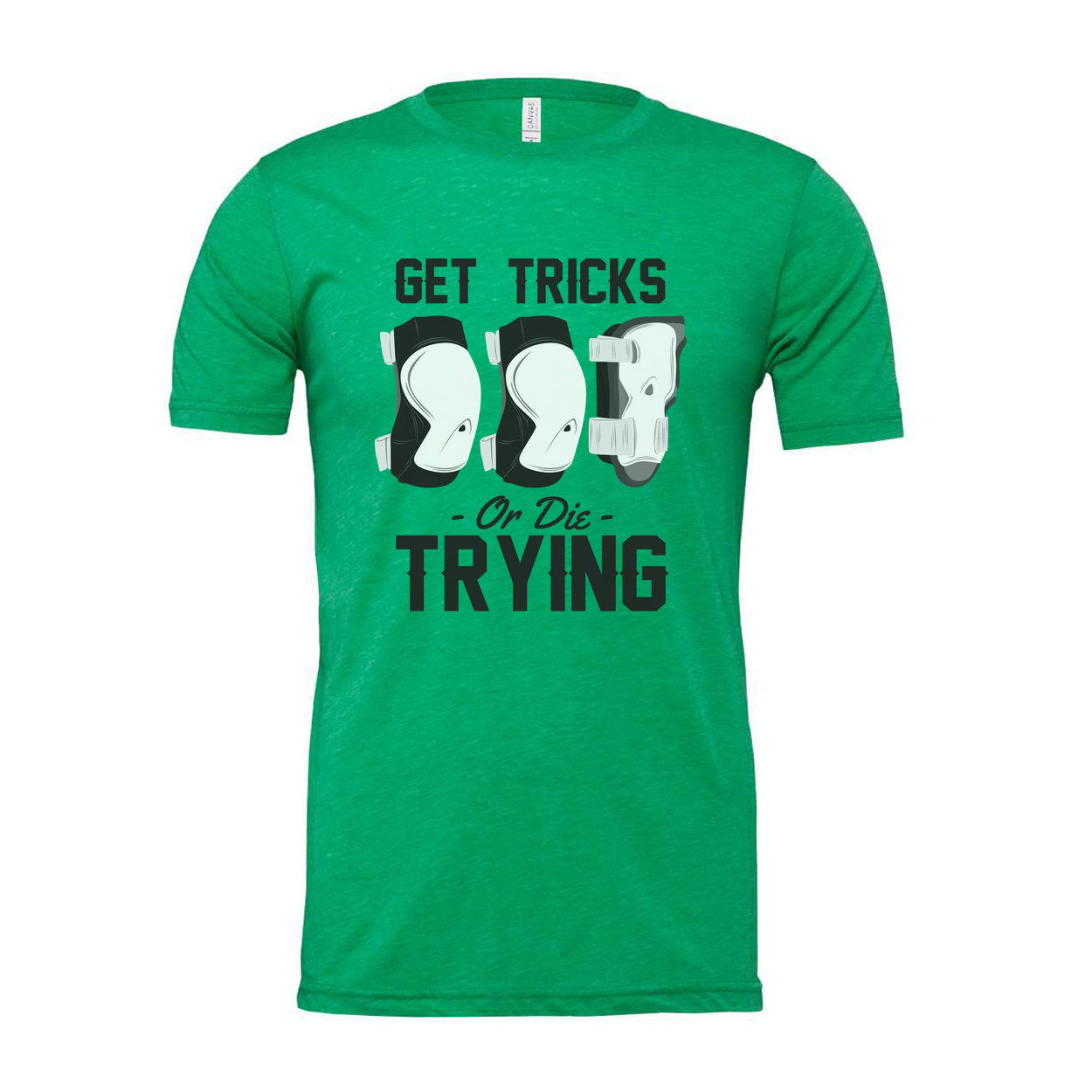 Unisex Skateboarding T Shirt With Get Tricks Or Die Trying Graphic Print For Fans