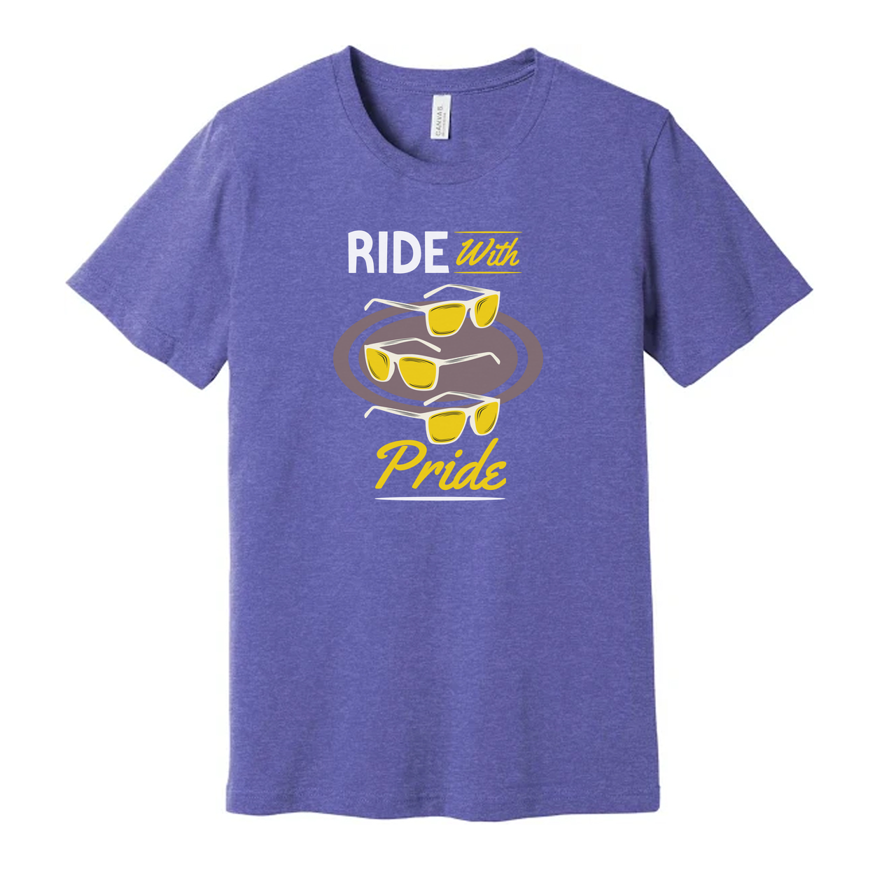 Ride With Pride Skateboard Graphic Unisex T Shirt Featuring Sunglasses Motif Casual Everyday Wear
