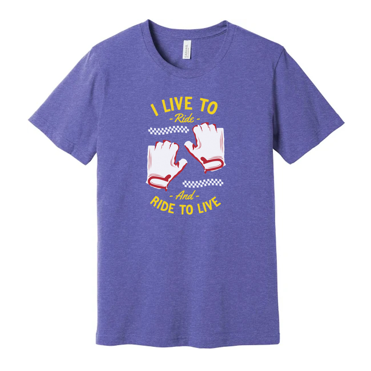 Unisex Skateboarding T Shirt With Ride To Live Graphic Gloves Design For Casual Wear