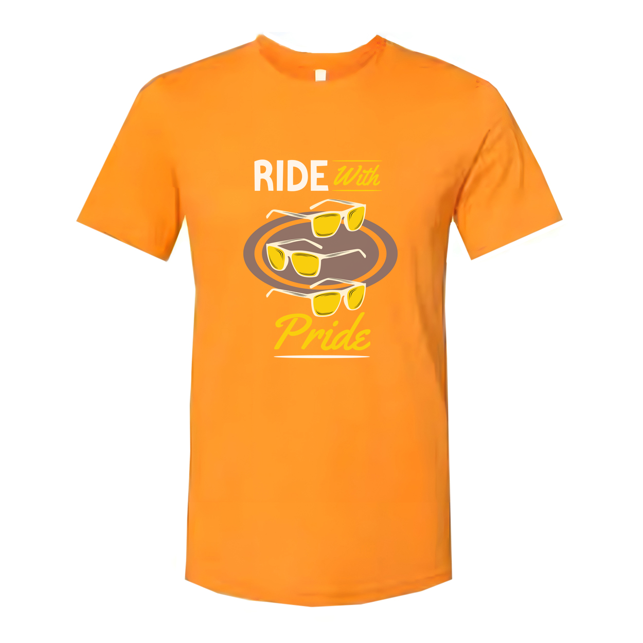 Ride With Pride Skateboard Graphic Unisex T Shirt Featuring Sunglasses Motif Casual Everyday Wear