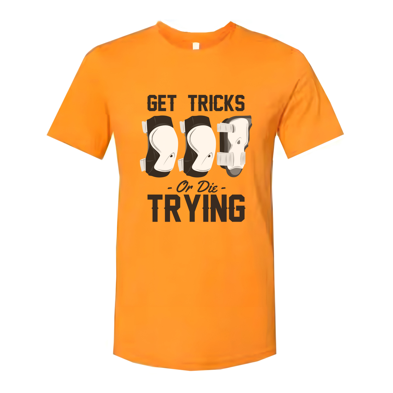 Unisex Skateboarding T Shirt With Get Tricks Or Die Trying Graphic Print For Fans