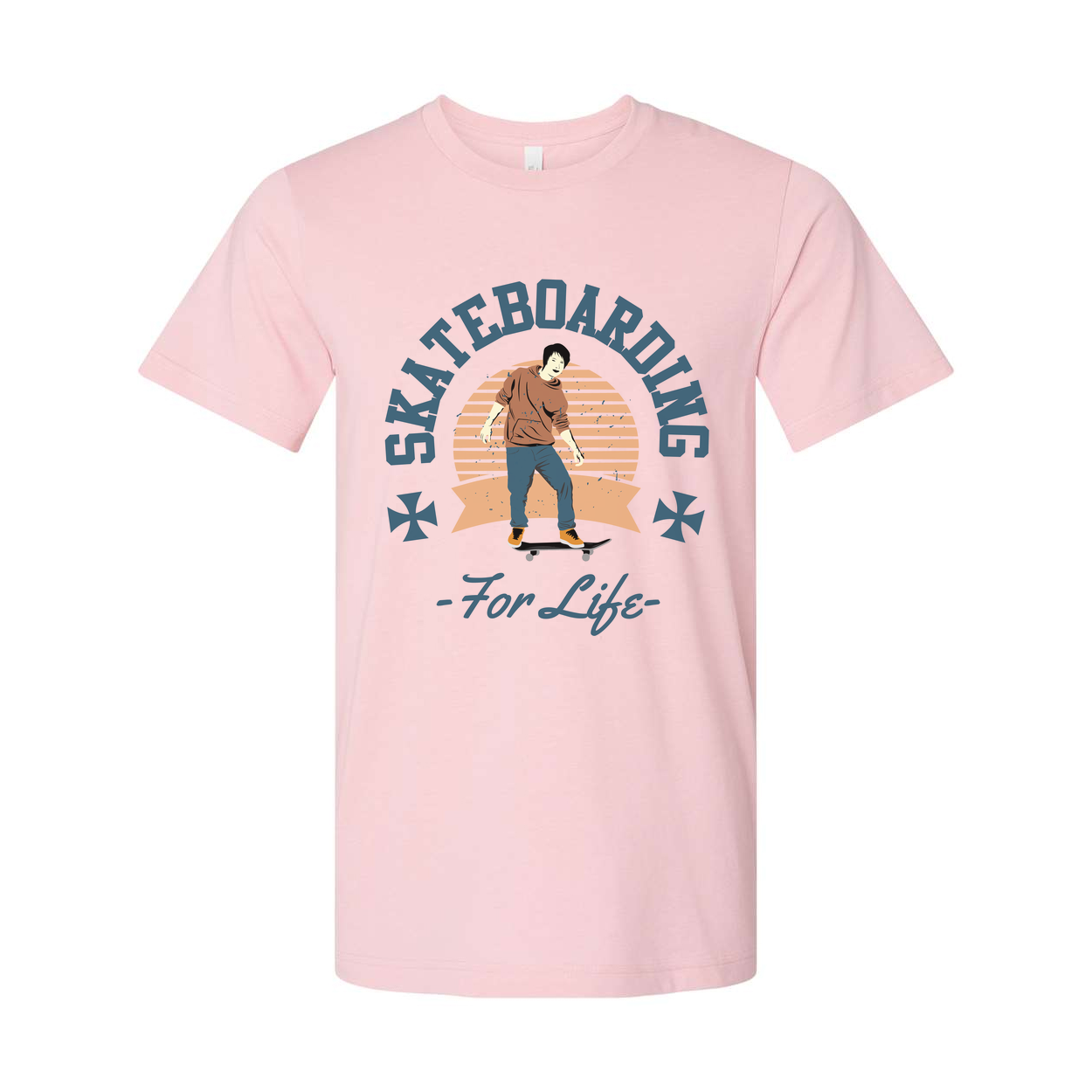 Skateboarding Graphic T Shirt For Men Women Unisex Casual Tee With Skateboarder Design