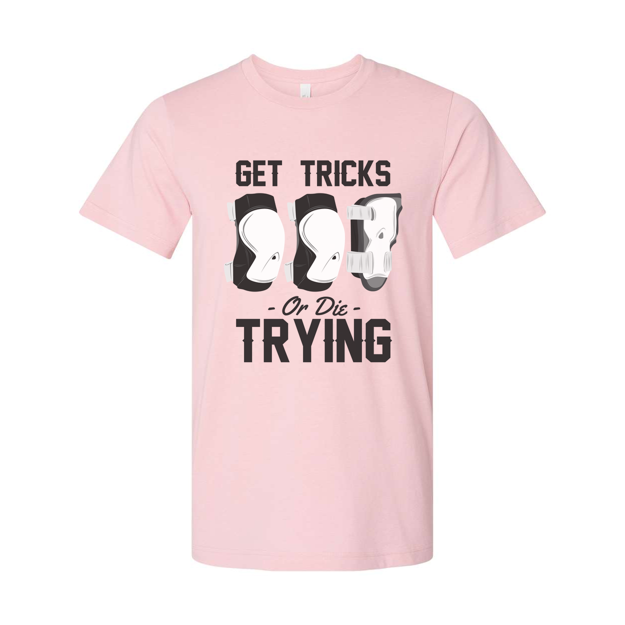 Unisex Skateboarding T Shirt With Get Tricks Or Die Trying Graphic Print For Fans