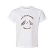 Unisex Motorcycle Track Racing Graphic Tee Featuring Circular Tire Track Design and Two Wheels Motif