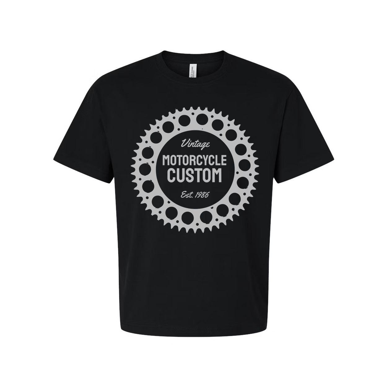 Vintage Motorcycle Custom Gear Circle Graphic T Shirt For Unisex Casual Wear Everyday Apparel