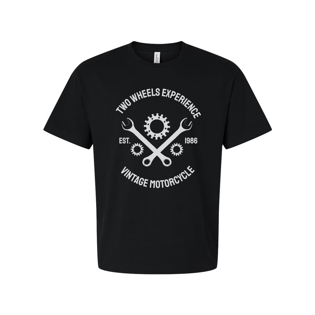 Unisex Vintage Motorcycle Graphic Tee With Gear Emblem And Two Wheels Experience