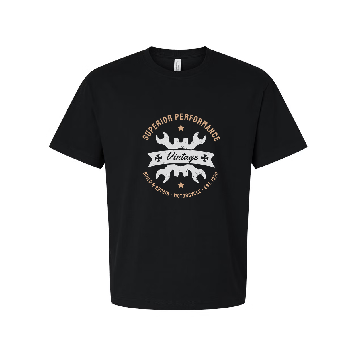 Vintage Motorcycle Motif Unisex T Shirt With Classic Emblem Graphic For Riders Casual Wear