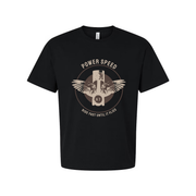 Unisex Motorcycle T Shirt With Vintage Power Speed Emblem And Wings Design Ride Fast Theme