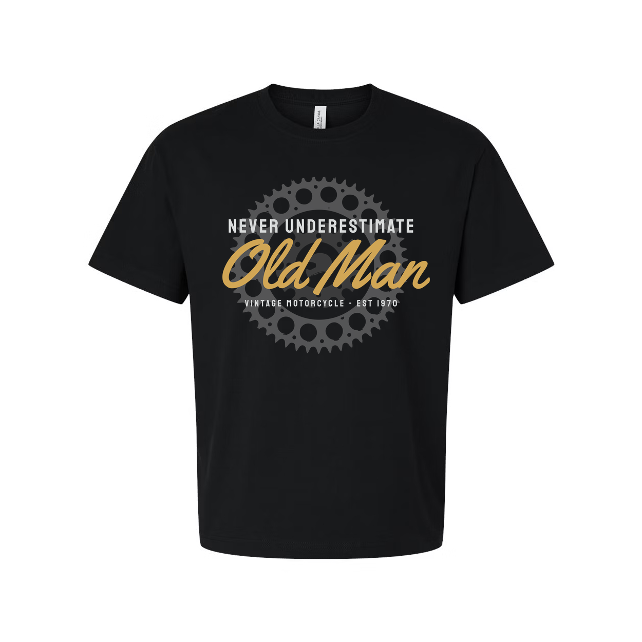 Old Man Motorcycle Gear Graphic T Shirt For Cyclists Unisex Casual Tee With Vintage Style And Comfort