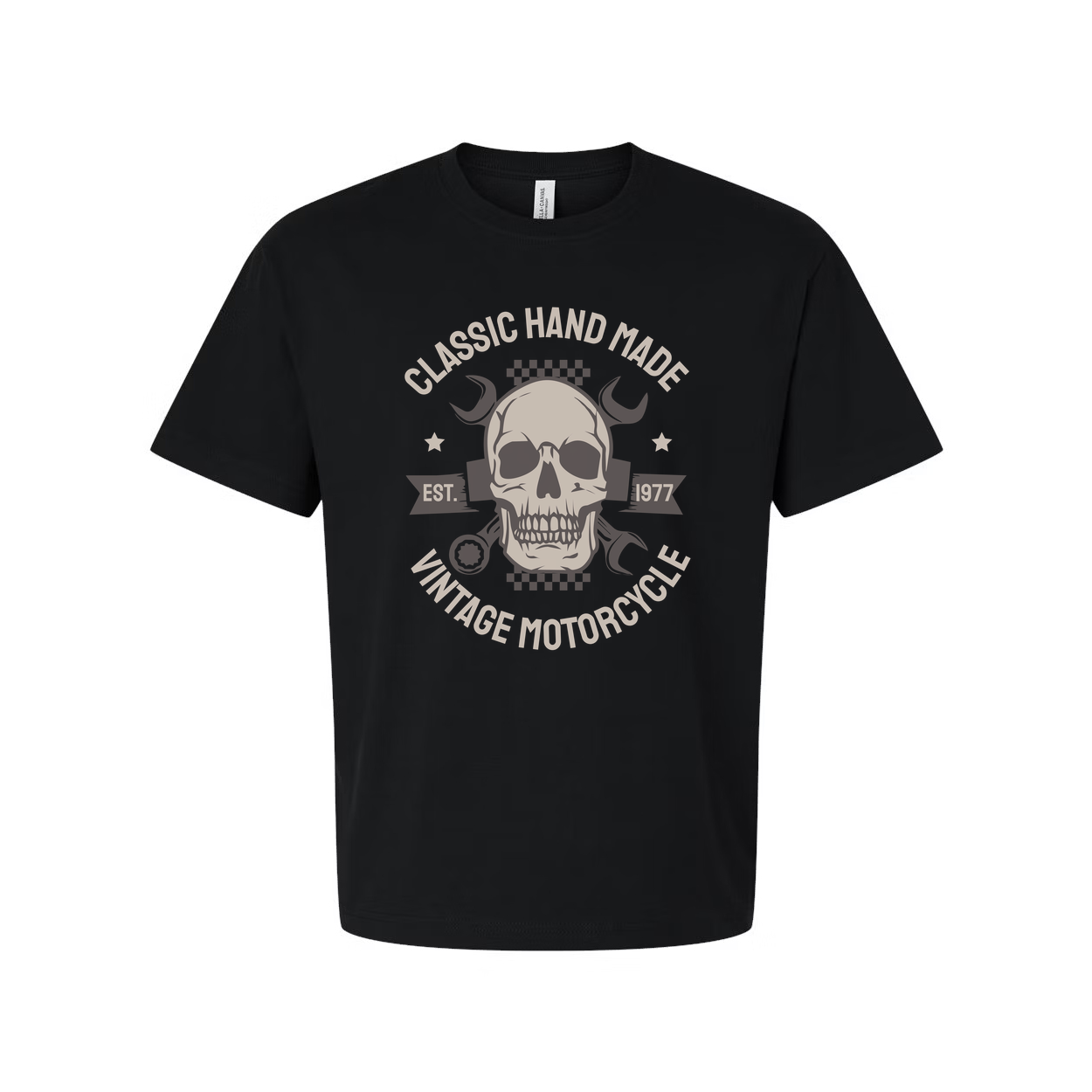 Vintage Motorcycle Skull Graphic T Shirt Unisex Classic Hand Made Est 1977 Design