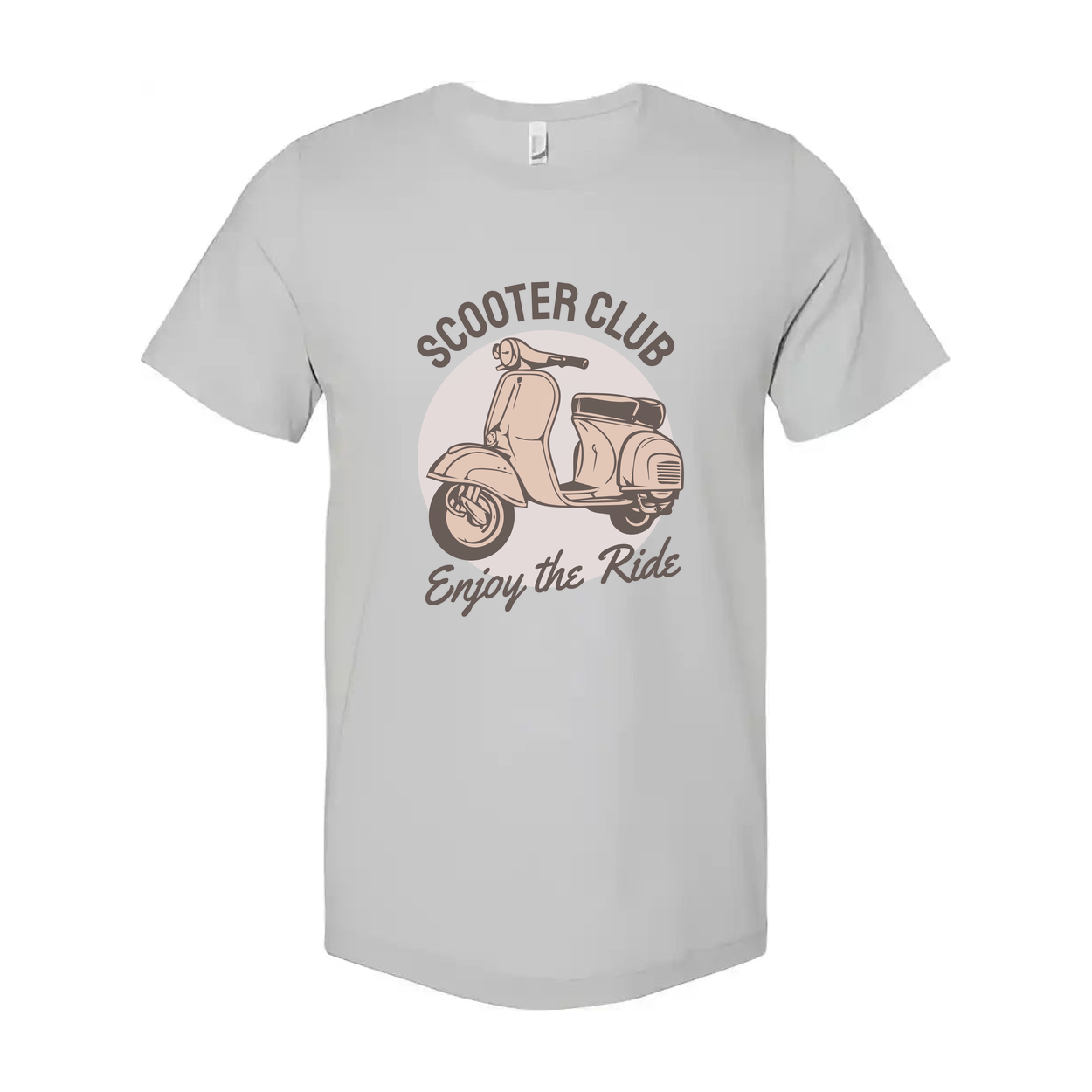 Unisex Scooter Club T Shirt With Vintage Scooter Graphic And Ride Message Design