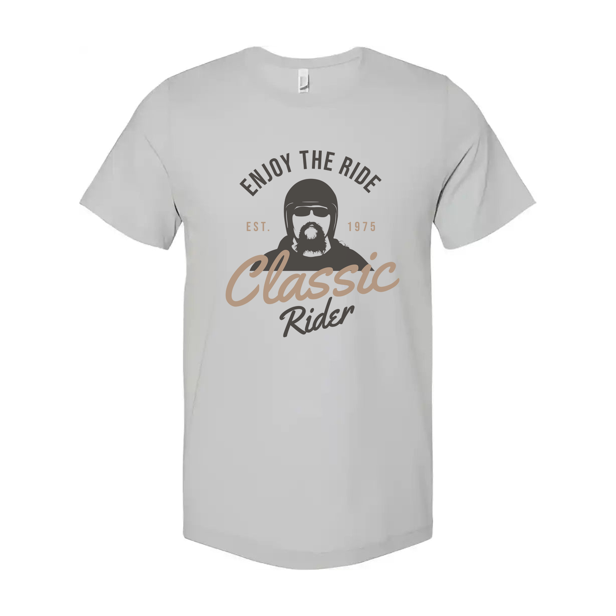 Unisex Motorcycle Graphic Tee Featuring Classic Rider Design With Vintage Elements Est 1975