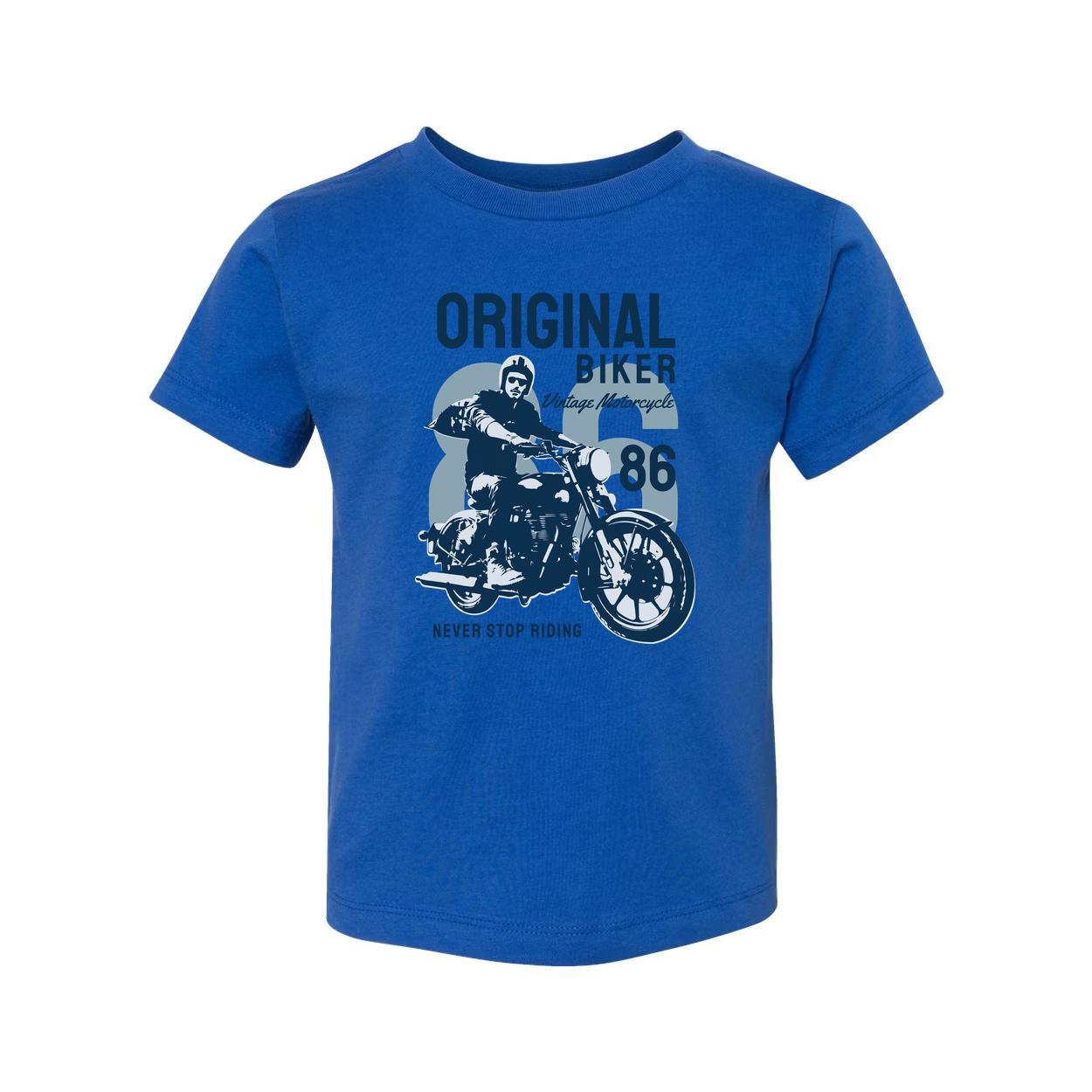 Original Biker Vintage Motorcycle Graphic Tee Unisex Never Stop Riding 86 Design