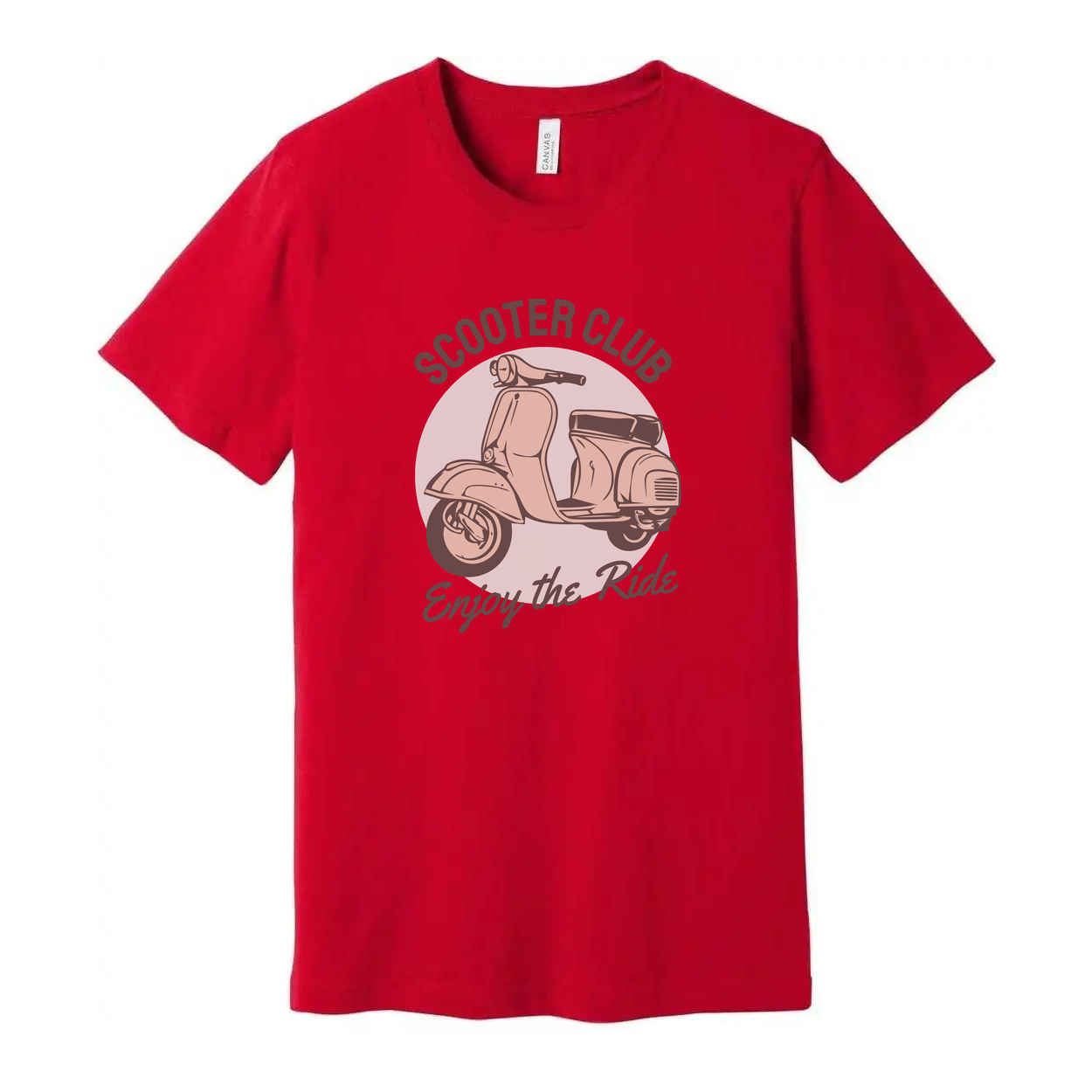 Unisex Scooter Club T Shirt With Vintage Scooter Graphic And Ride Message Design