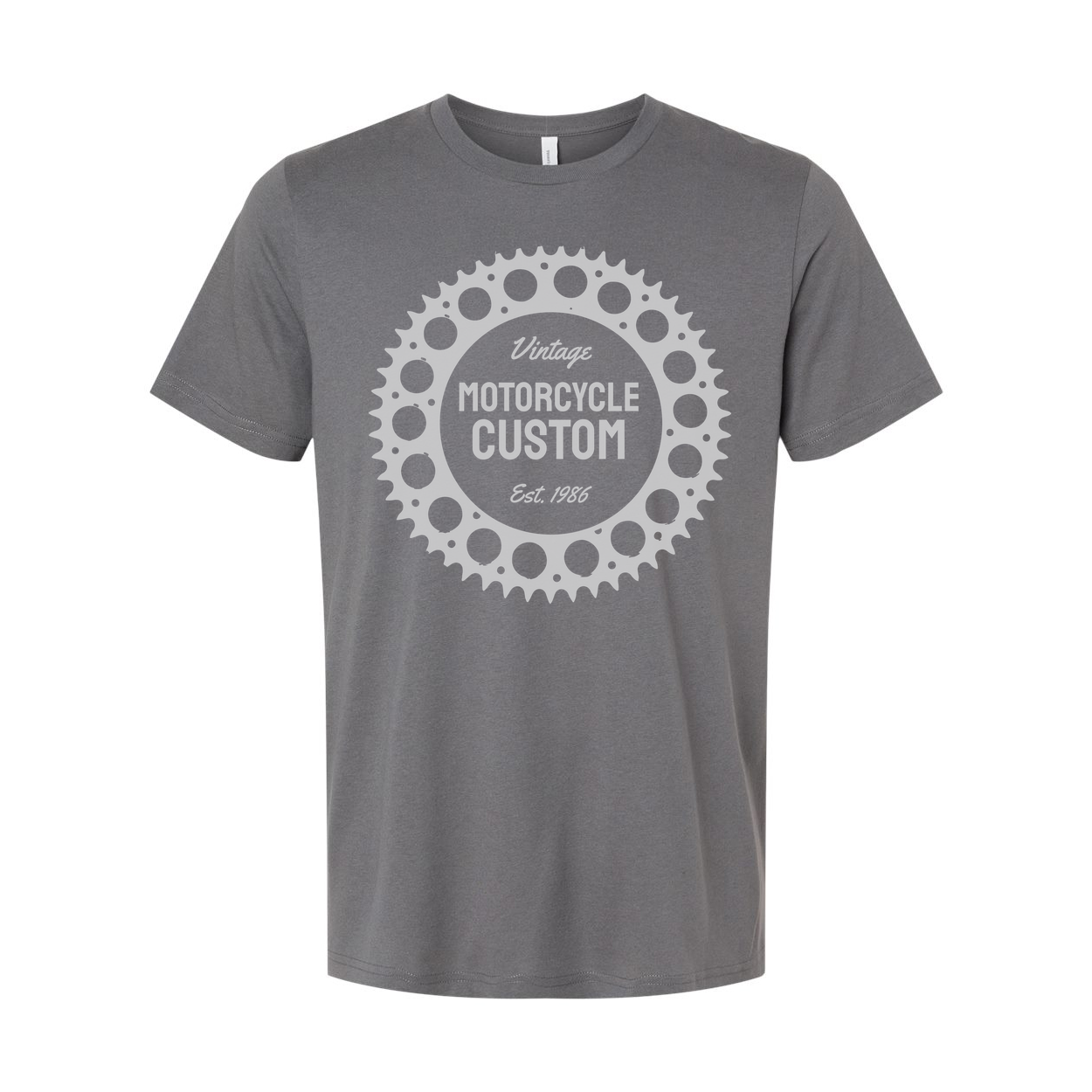 Vintage Motorcycle Custom Gear Circle Graphic T Shirt For Unisex Casual Wear Everyday Apparel