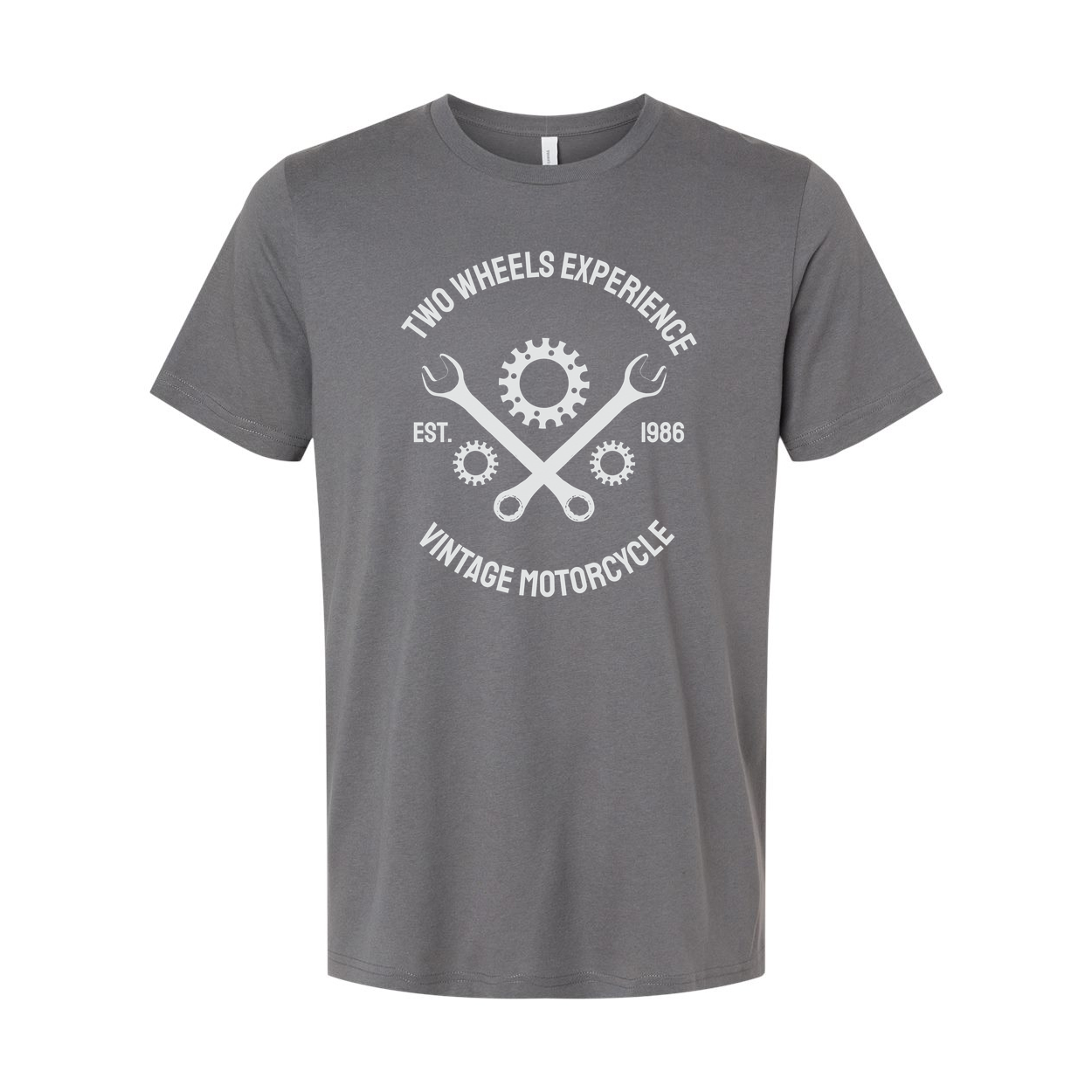 Unisex Vintage Motorcycle Graphic Tee With Gear Emblem And Two Wheels Experience