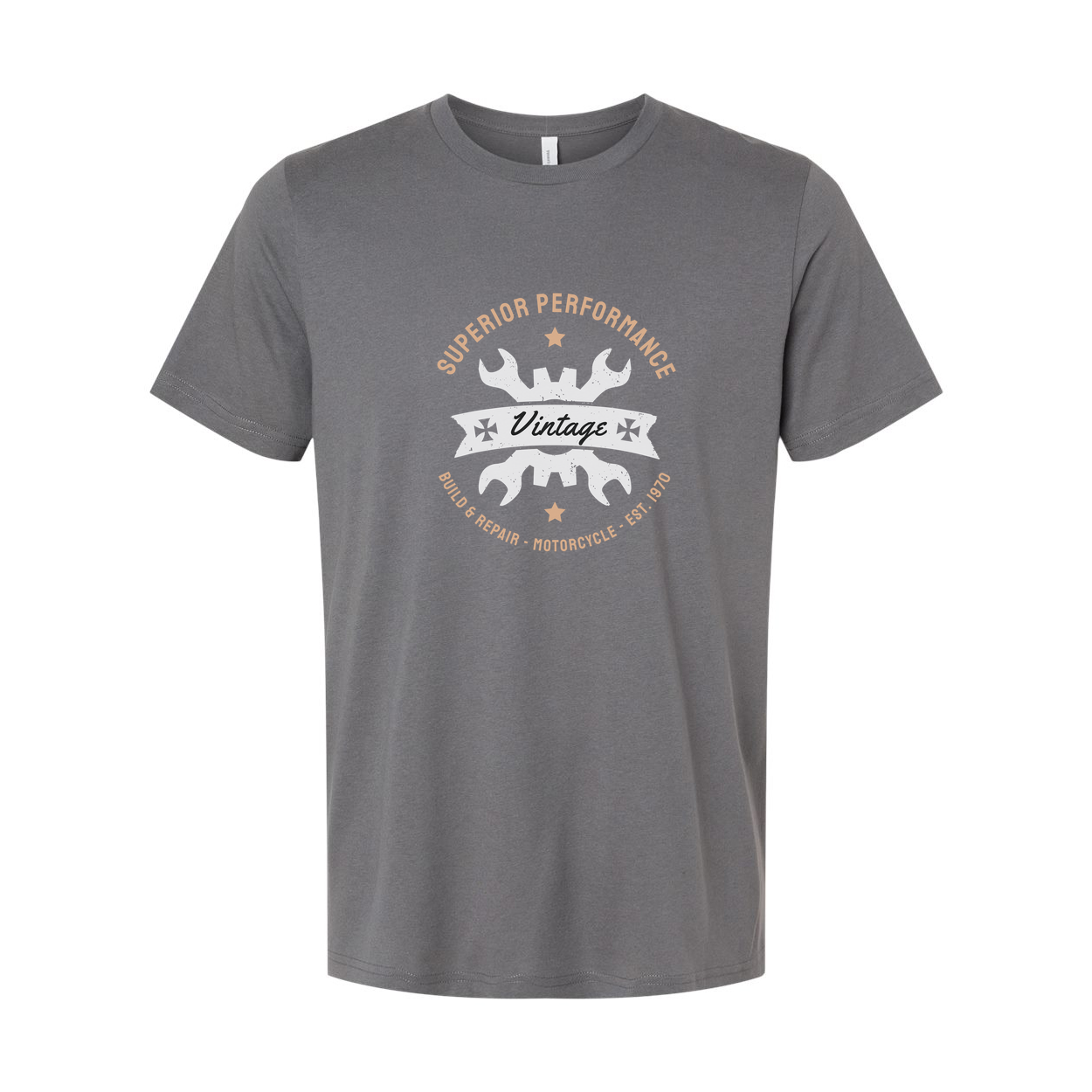 Vintage Motorcycle Motif Unisex T Shirt With Classic Emblem Graphic For Riders Casual Wear