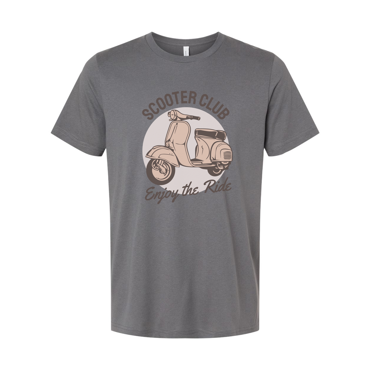 Unisex Scooter Club T Shirt With Vintage Scooter Graphic And Ride Message Design