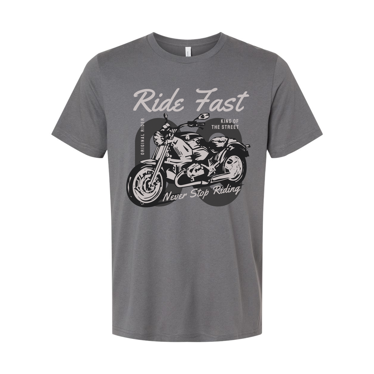 Ride Fast Motorcycle Graphic T Shirt For Men And Women With Never Stop Riding Design