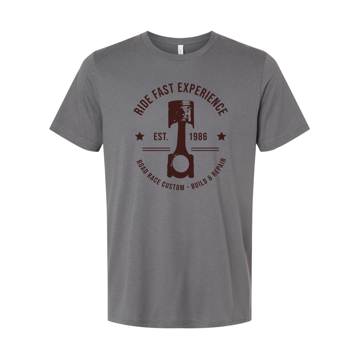 Motorcycle Piston Graphic T Shirt for Unisex Wear Ride Fast Experience Est 1986 Road Race