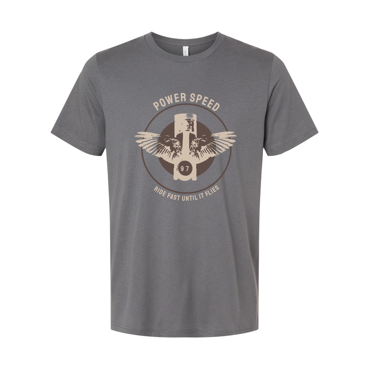 Unisex Motorcycle T Shirt With Vintage Power Speed Emblem And Wings Design Ride Fast Theme