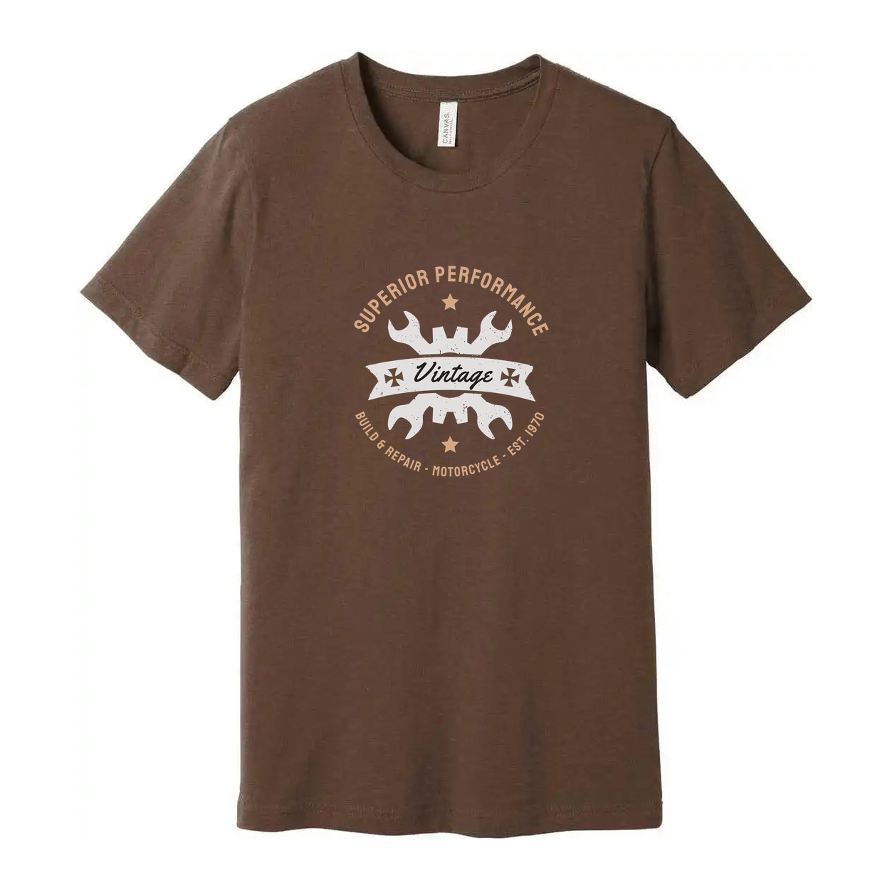 Vintage Motorcycle Motif Unisex T Shirt With Classic Emblem Graphic For Riders Casual Wear