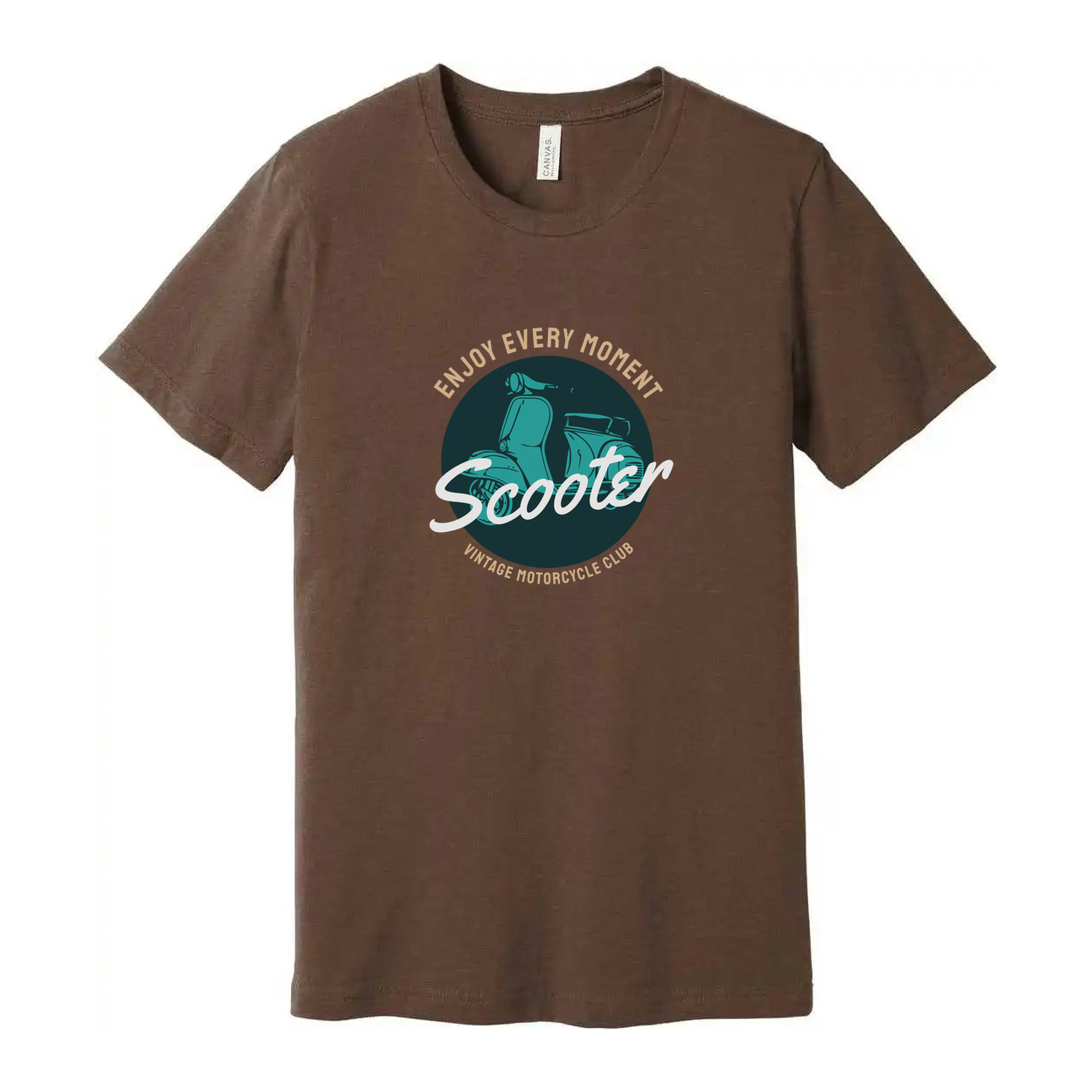 Vintage Scooter Graphic T Shirt With Emblem Unisex Casual Tee For Motorcycle Lovers And Riders