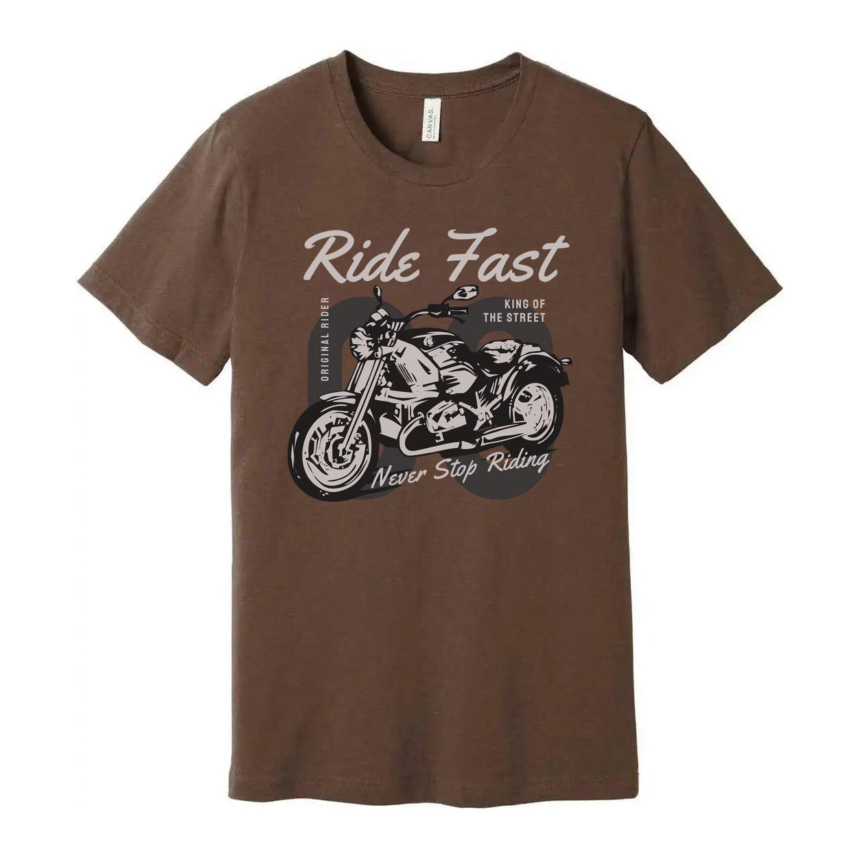 Ride Fast Motorcycle Graphic T Shirt For Men And Women With Never Stop Riding Design