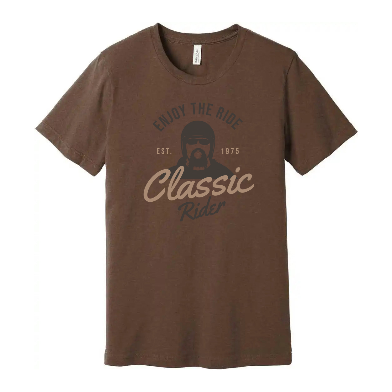 Unisex Motorcycle Graphic Tee Featuring Classic Rider Design With Vintage Elements Est 1975