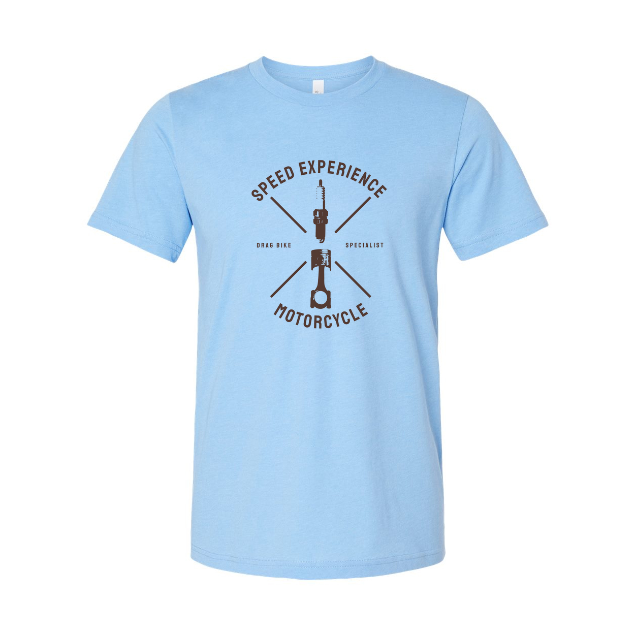 Unisex Motorcycle Graphic T Shirt With Drag Bike Emblem And Speed Experience Design