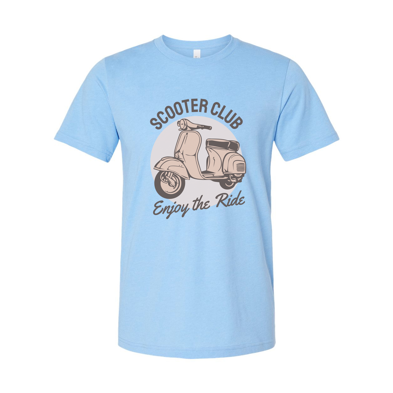 Unisex Scooter Club T Shirt With Vintage Scooter Graphic And Ride Message Design