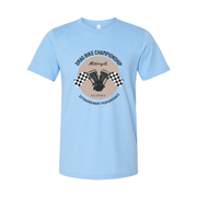 Drag Bike Championship Motorcycle Graphic Tee Unisex California Engine Artwork With Checkered Flags