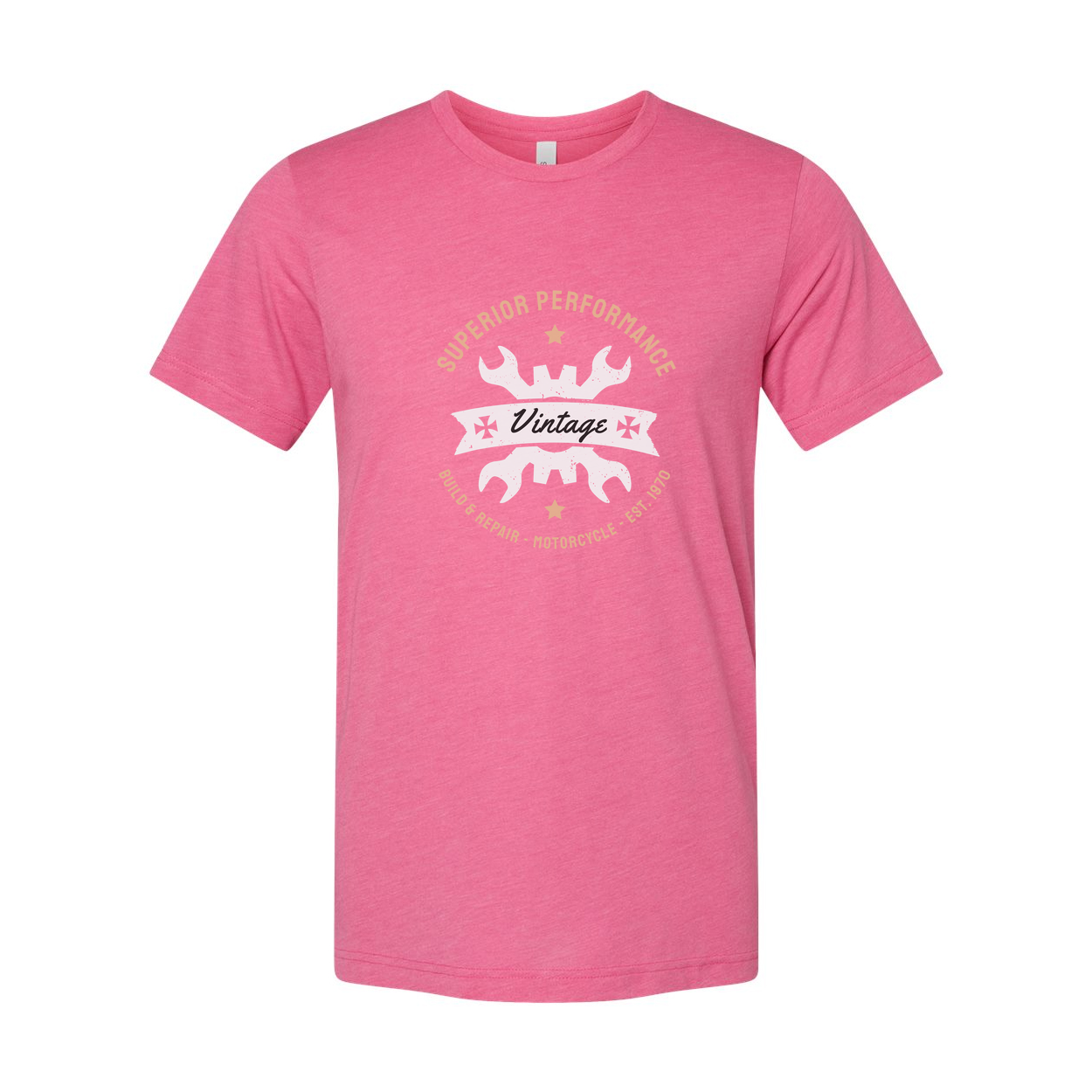 Vintage Motorcycle Motif Unisex T Shirt With Classic Emblem Graphic For Riders Casual Wear