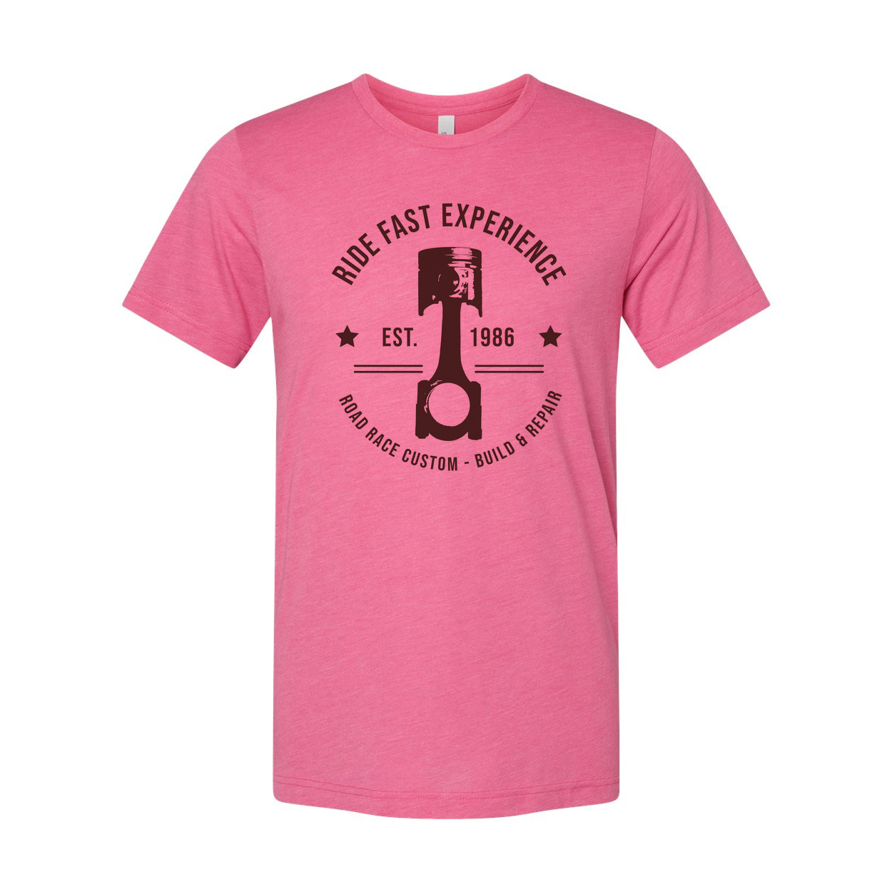 Motorcycle Piston Graphic T Shirt for Unisex Wear Ride Fast Experience Est 1986 Road Race