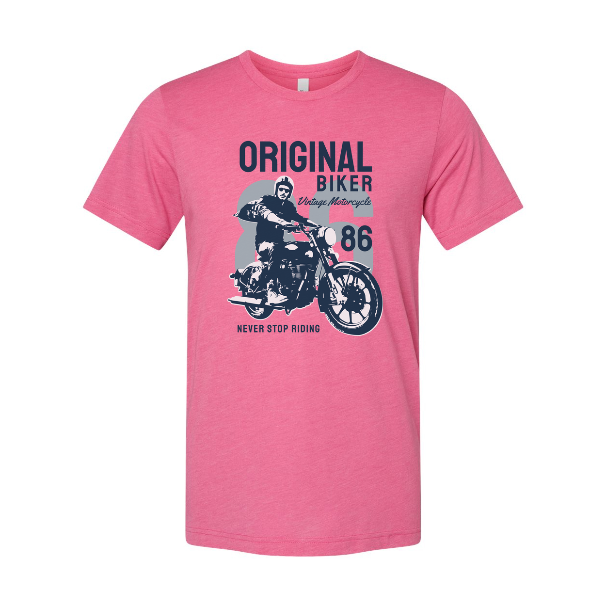 Original Biker Vintage Motorcycle Graphic Tee Unisex Never Stop Riding 86 Design