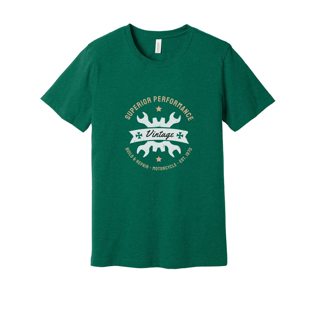 Vintage Motorcycle Motif Unisex T Shirt With Classic Emblem Graphic For Riders Casual Wear