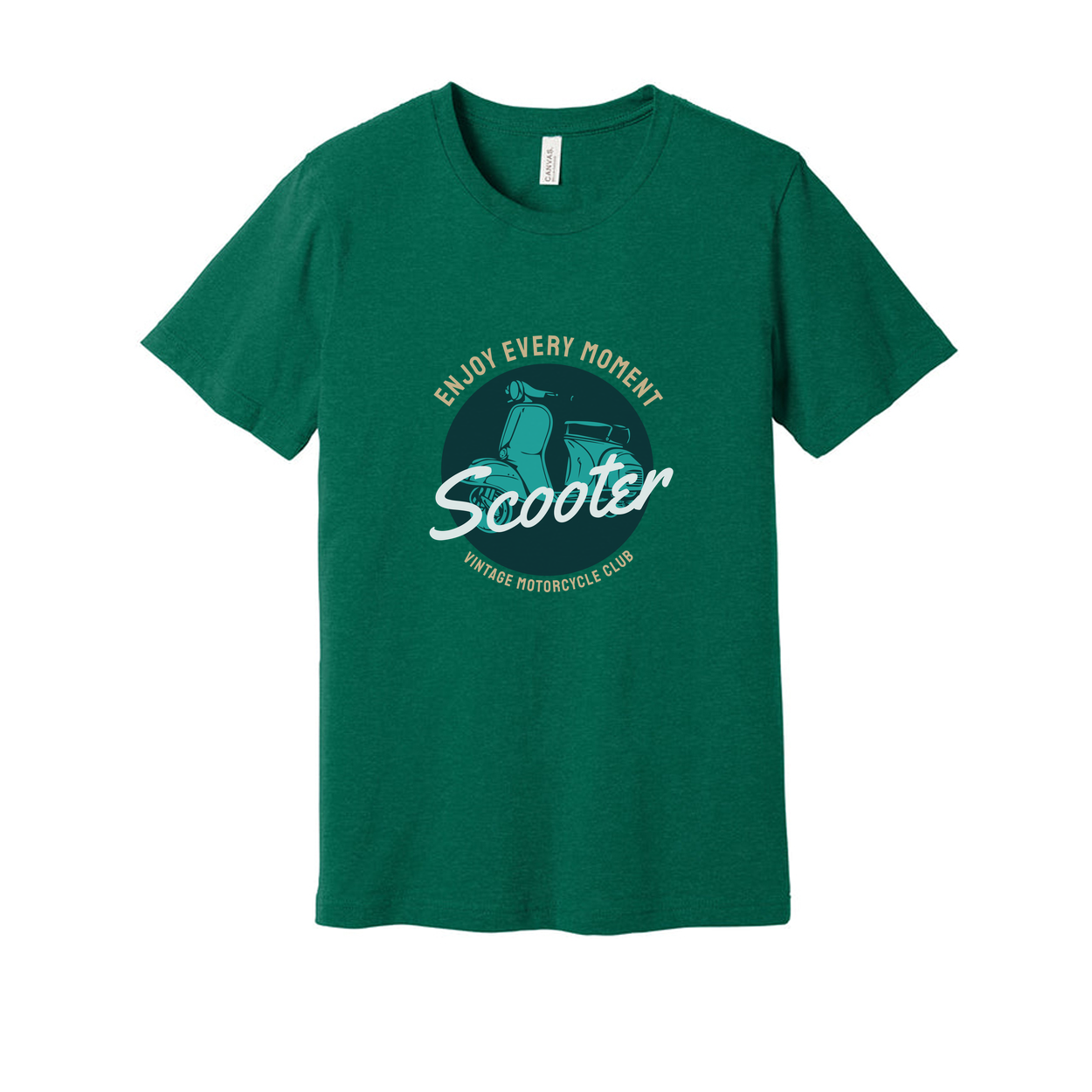 Vintage Scooter Graphic T Shirt With Emblem Unisex Casual Tee For Motorcycle Lovers And Riders