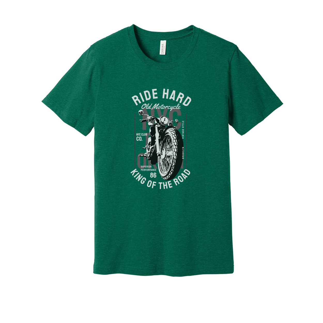Unisex Motorcycle Graphic Tee With Vintage Bike Print And NYC Design For Riders Everywhere