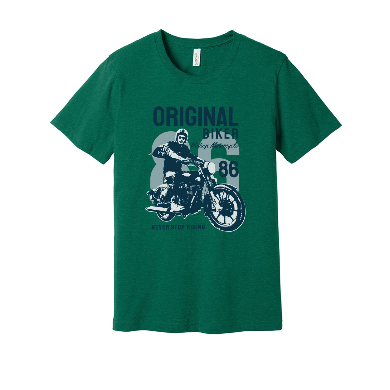 Original Biker Vintage Motorcycle Graphic Tee Unisex Never Stop Riding 86 Design