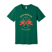 Couple Riders Club Graphic T Shirt With Wrench Emblem For Motorcycle Enthusiasts Worldwide