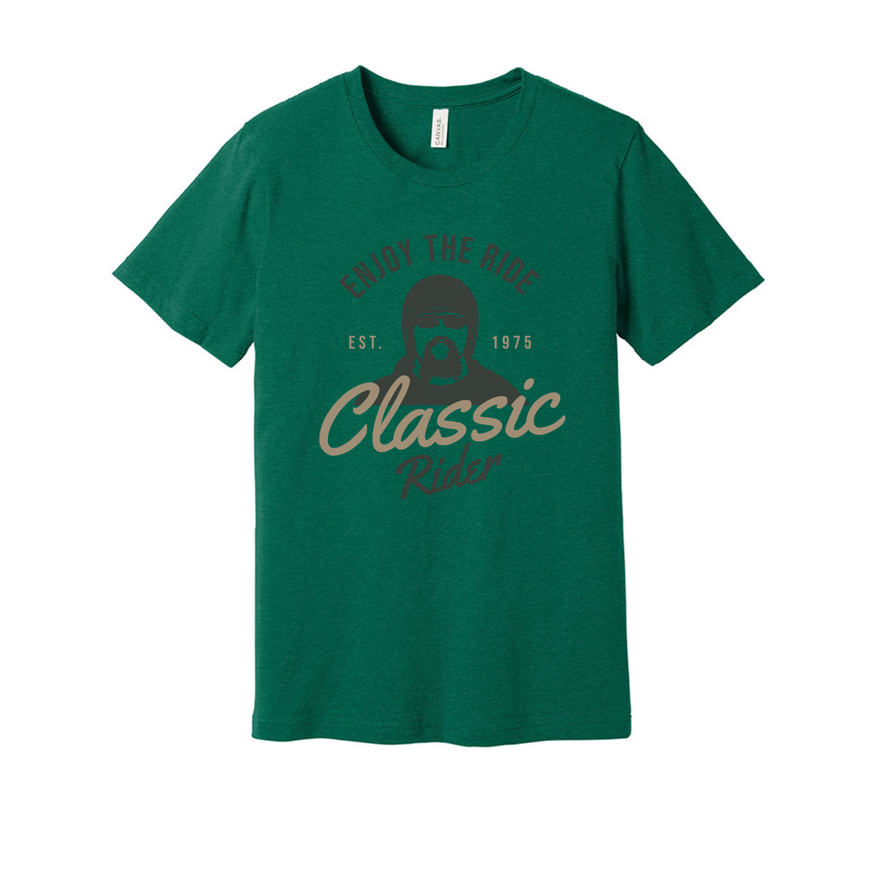 Unisex Motorcycle Graphic Tee Featuring Classic Rider Design With Vintage Elements Est 1975